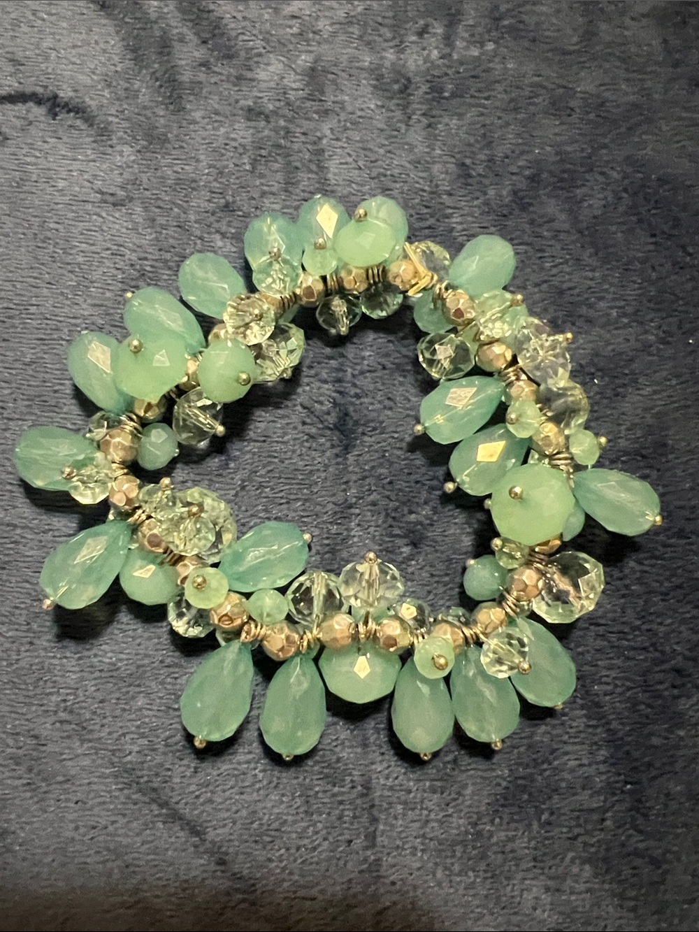 Seafoam Beaded Stretch Cluster Bracelet - Women's Jewelry